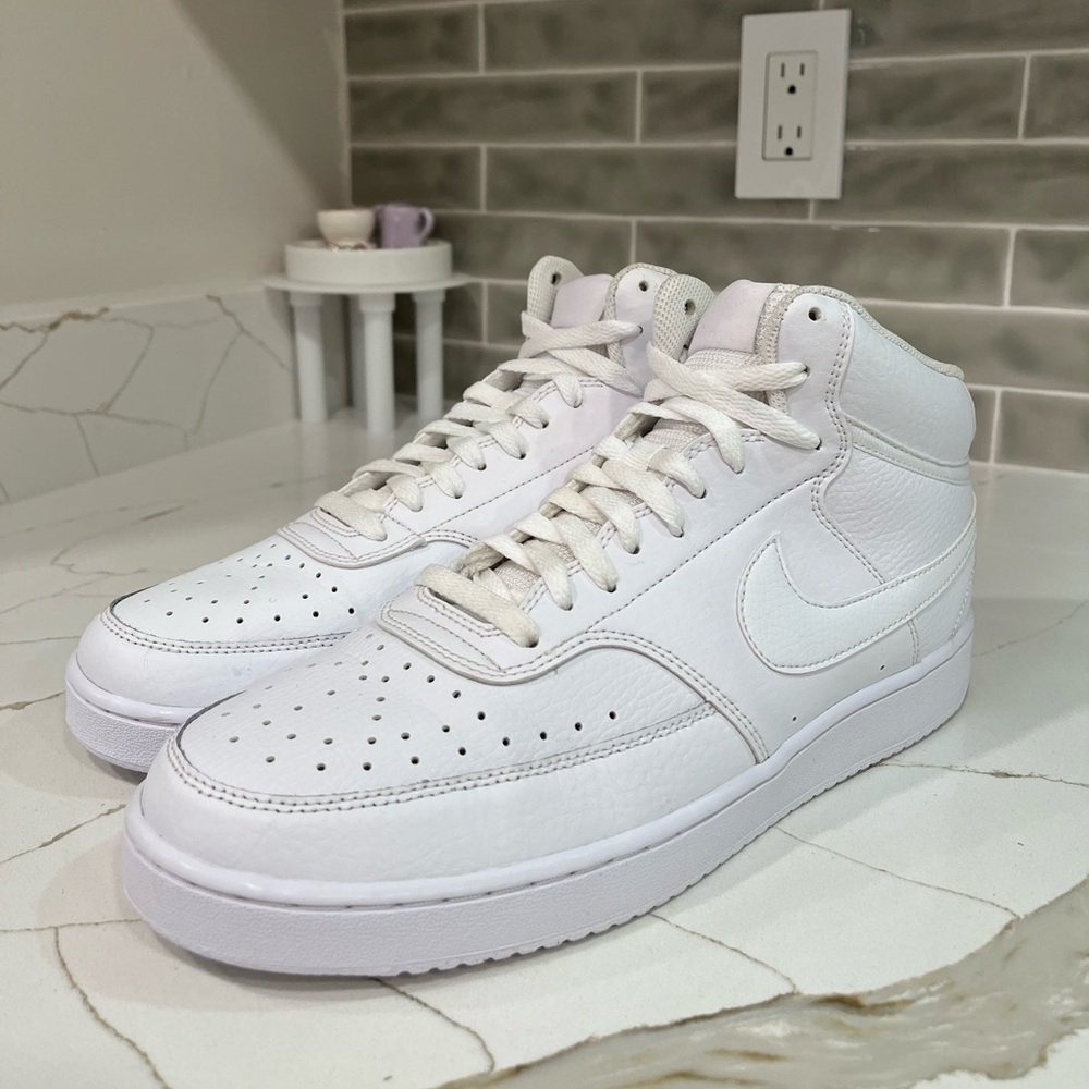 Nike Court Vision Mid Sneakers. Men’s Size 10 Color White.
